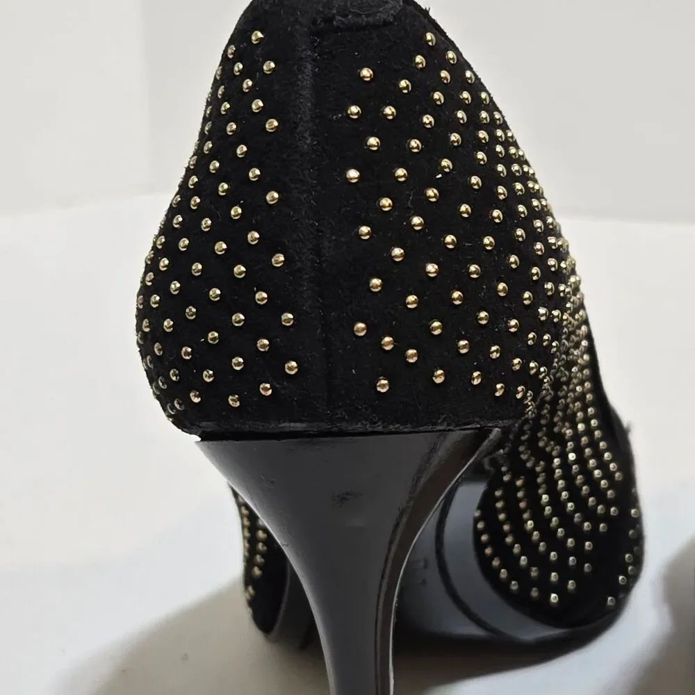 Alice + Olivia Gold Studs Pumps 3.75